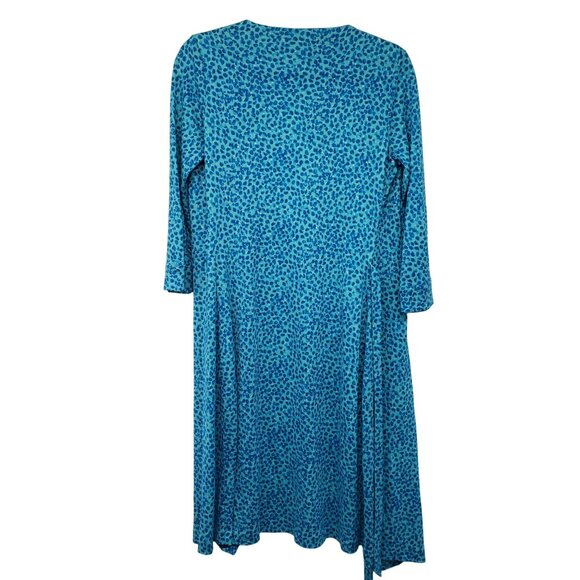 Diane von Furstenberg Julian Two Teal Blue Dot Wrap Dress Career Work Classic 6 - Picture 13 of 14